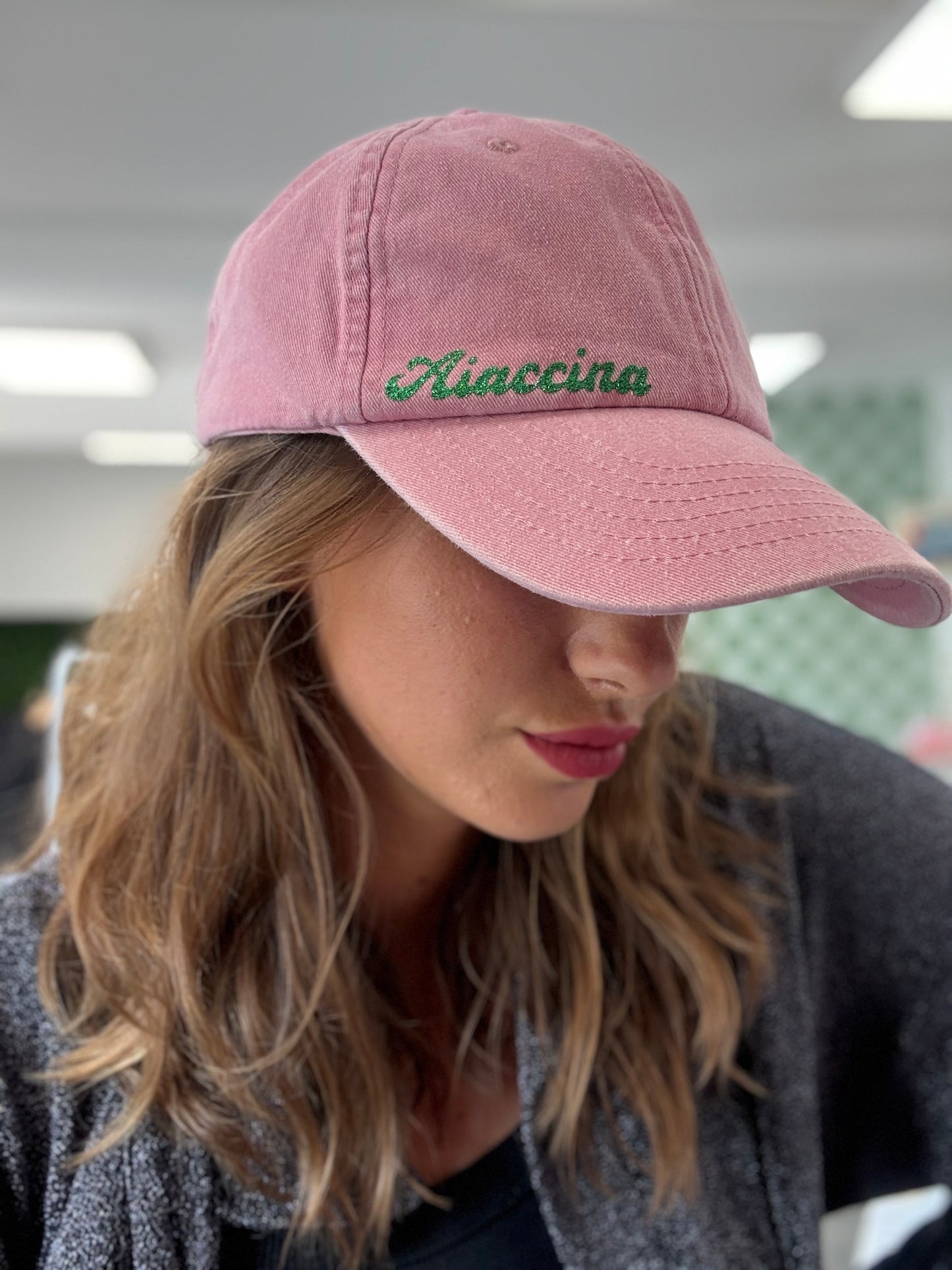 Casquette vintage Aiaccina rose/vert
