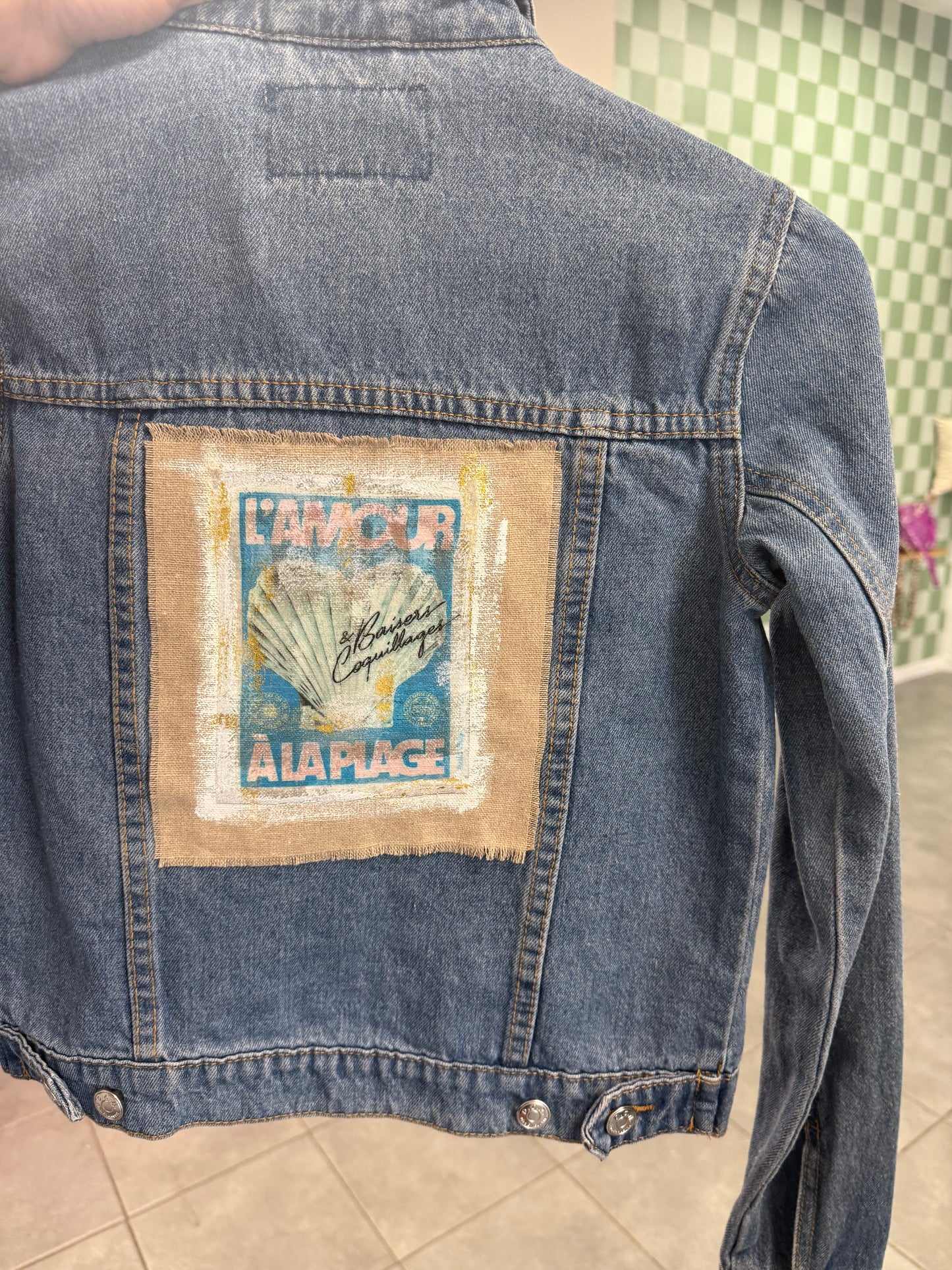 Veste en jean « L’amour à la plage » Taille XS