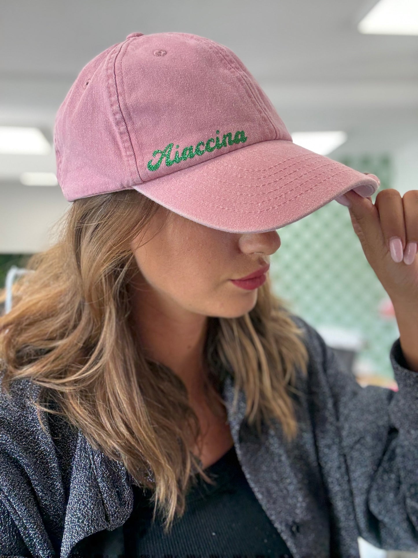 Casquette vintage Aiaccina rose/vert