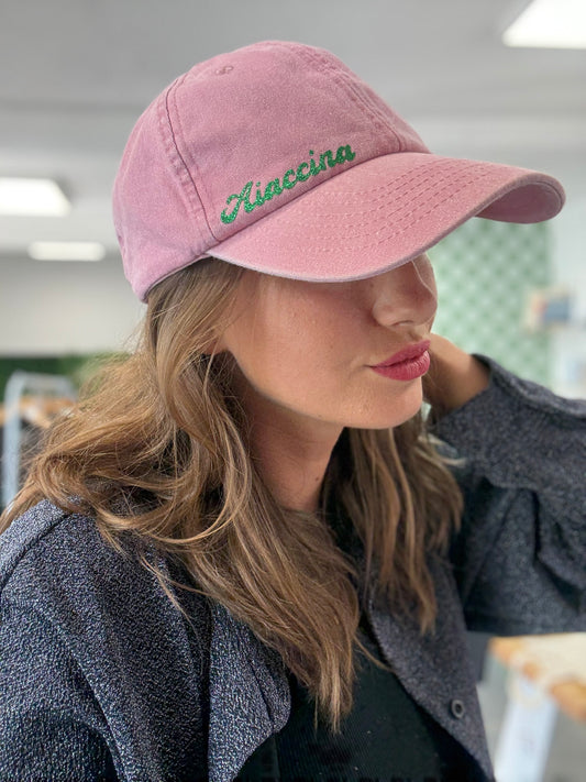 Casquette vintage Aiaccina rose/vert