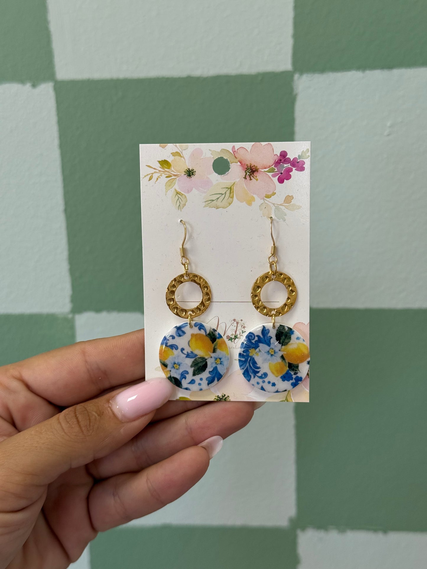 Boucle d’oreille ronde citrons