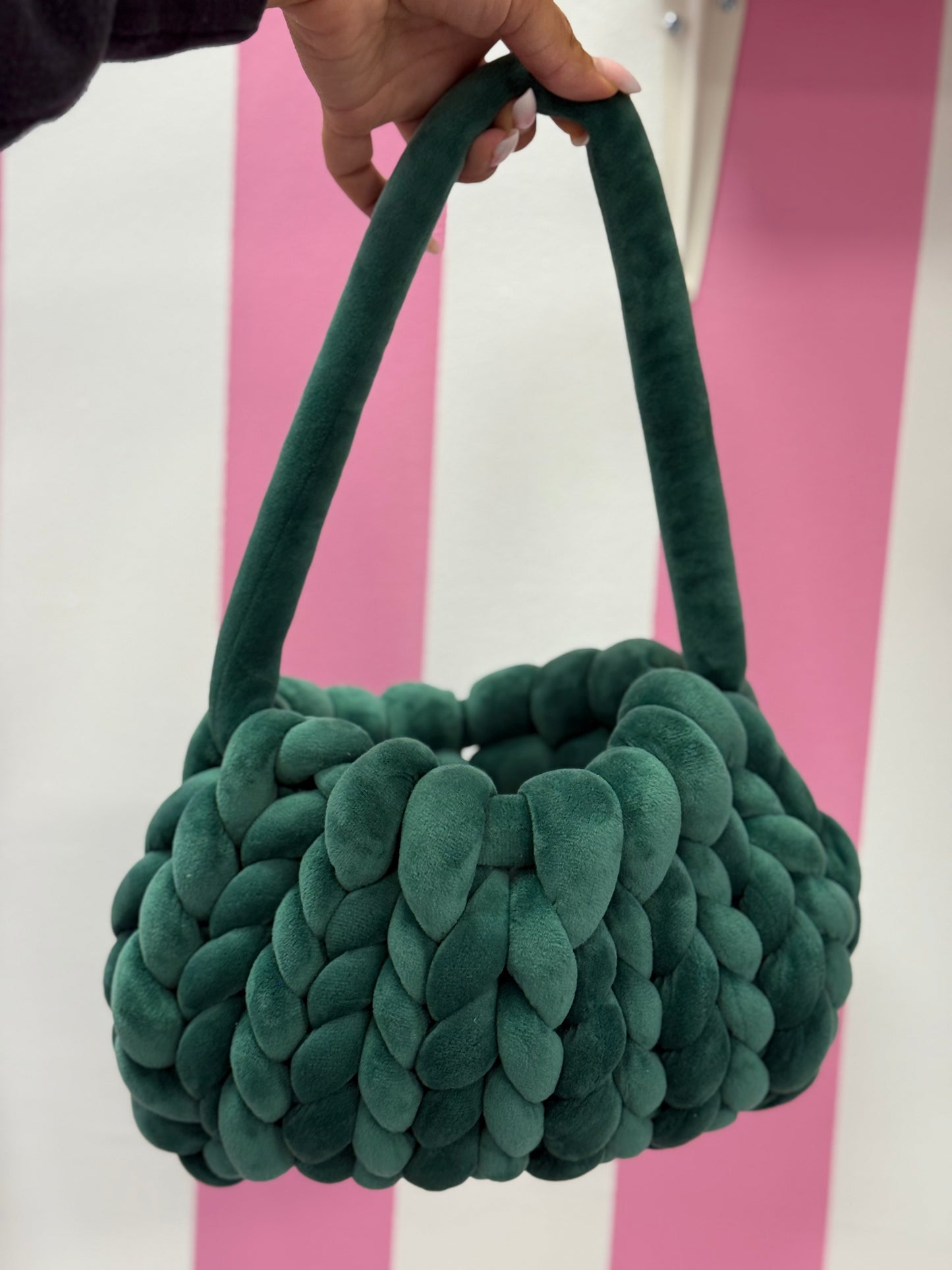 Sac velours vert