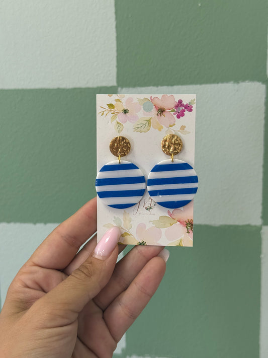Boucle d’oreille rondes rayures