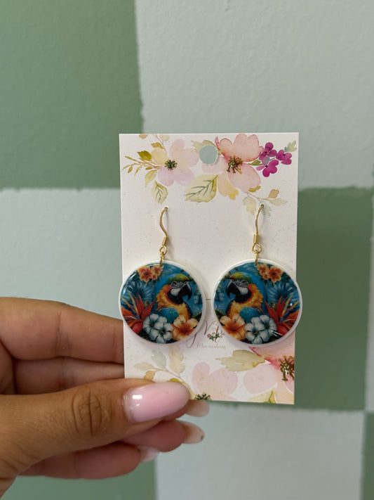 Boucle d’oreille perroquet