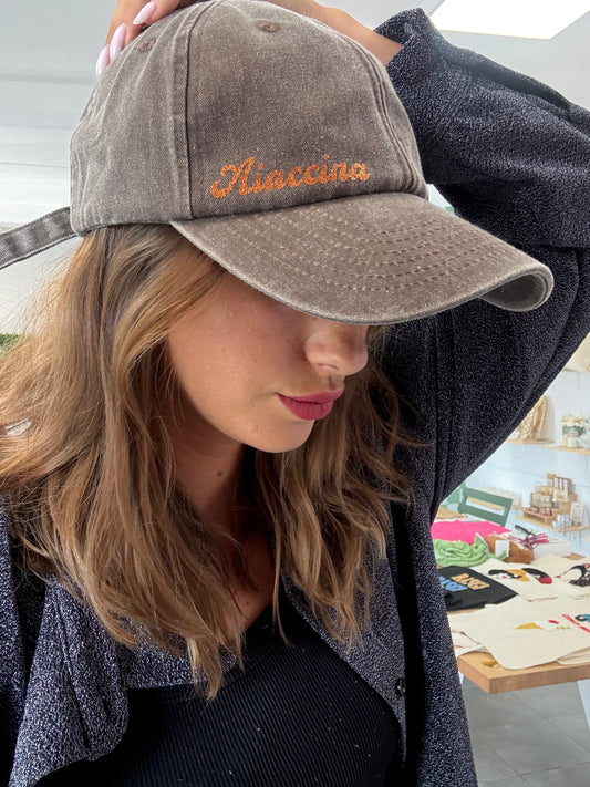 Casquette vintage Aiaccina marron/orange