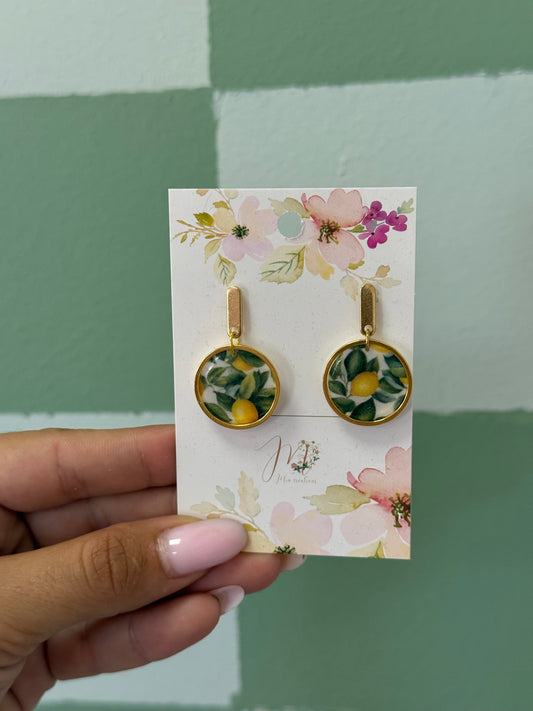 Boucle d’oreilles citrons et anneaux