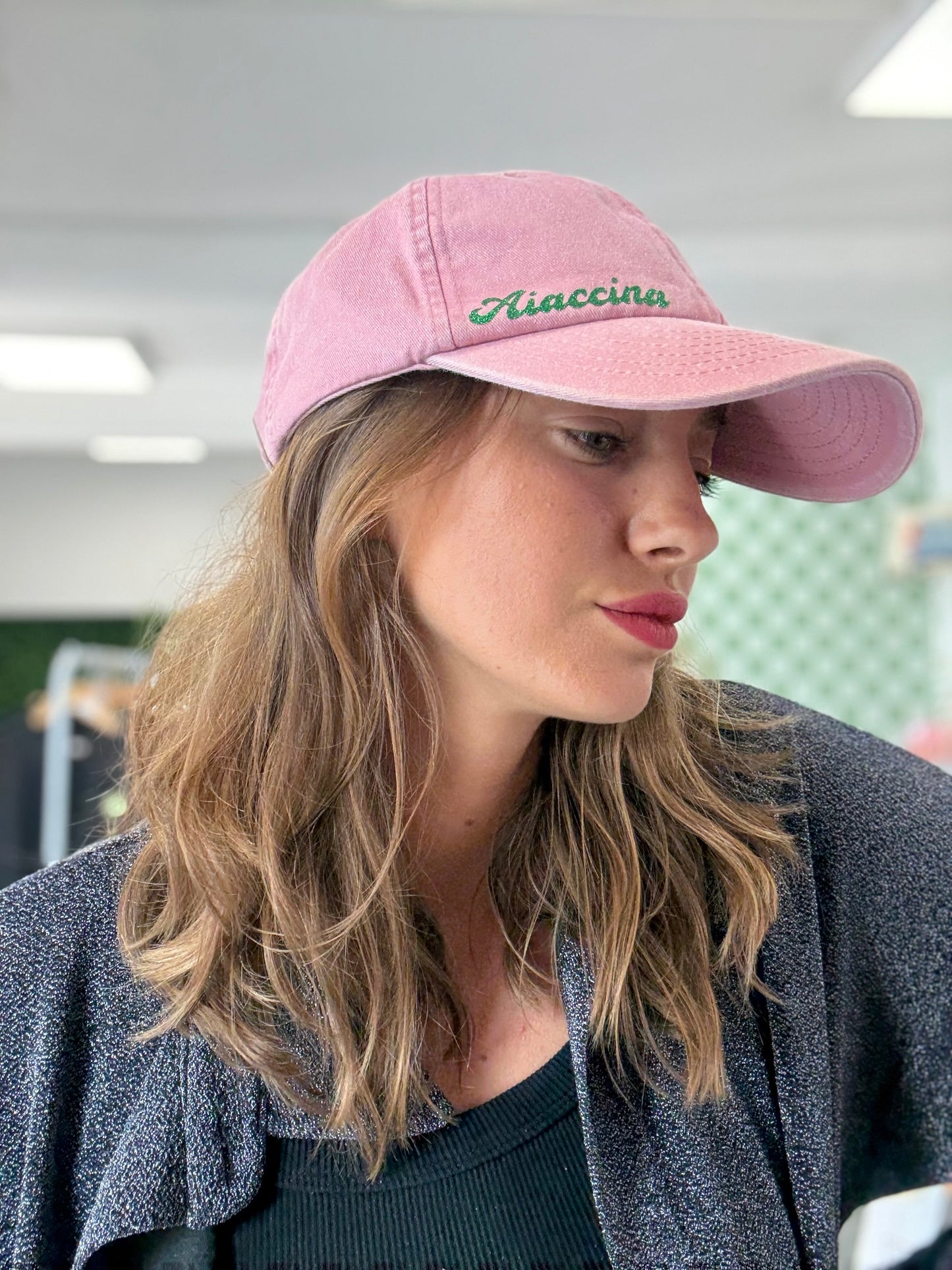 Casquette vintage Aiaccina rose/vert