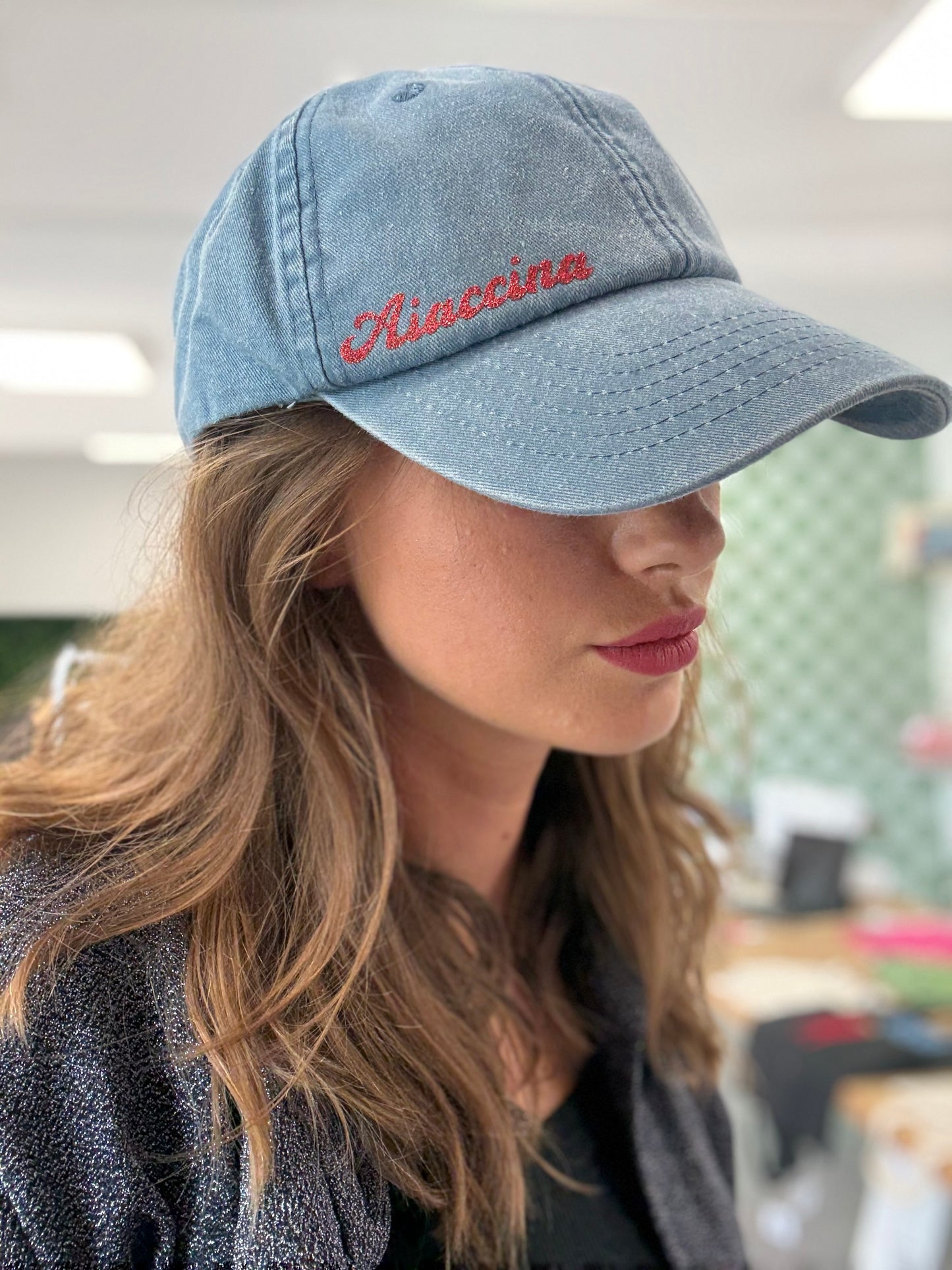 Casquette vintage Aiaccina bleu/rouge