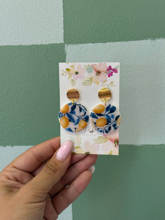 Boucle d’oreille rondes citrons