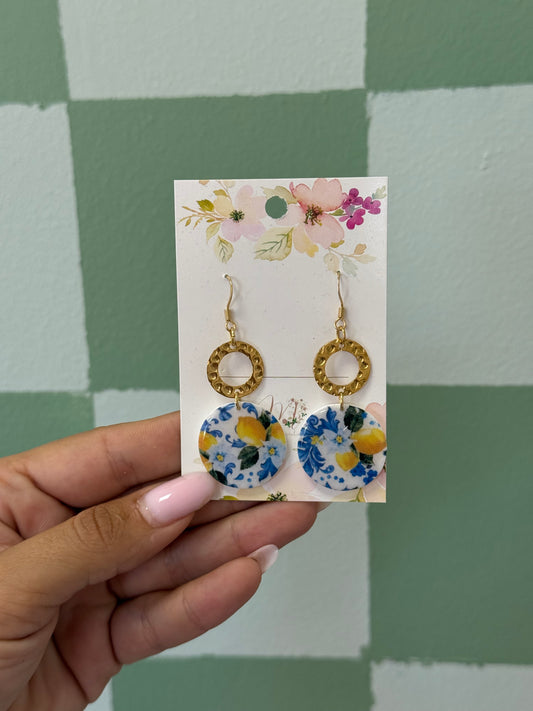 Boucle d’oreille ronde citrons
